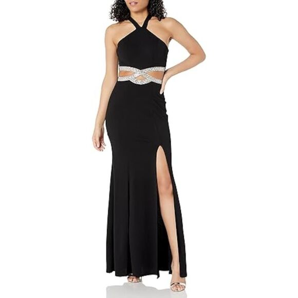 SPEECHLESS Dresses & Skirts - SPEECHLESS Womens Black Unlined Sleeveless Formal Sheath Dress Juniors 3